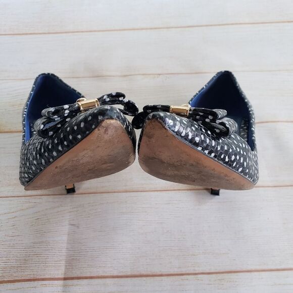 Coach Leather Landrie Polka Dot Bow Pointy Toe Stiletto Heeled Pump Size 8B - Picture 14 of 16